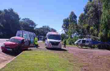 Guaraniaçu – Acidente é registrado na BR 277 em frente a madeireira 